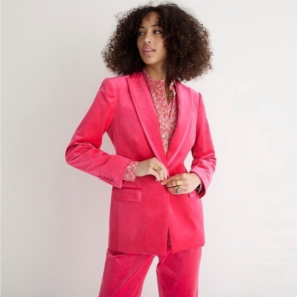 J. Crew Willa Collection Pink Velvet Blazer Size 20
